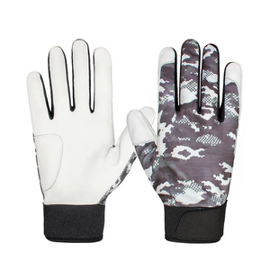 Bigwood Sports Blue Leather Batting <b>Gloves</b> Breathable Lightweight Split Finger Baseball Training <b>Gloves</b> Adjustable Adult Xxl - Product Image 5