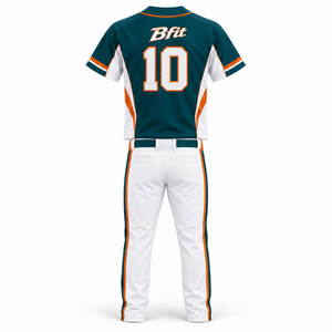 Conjunto de Uniforme de Béisbol Sublimado Personalizado con Camiseta de Equipo con Botones y Pantalones de Béisbol a Juego - Product Image 2