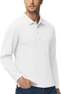 Camisas Polo Tácticas de Manga Larga para Hombre, 100% Poliéster, Transpirables, de Secado Rápido, con Función Antiarrugas, Diseño Sólido - Product Image 4