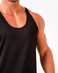 High Quality Men's Gym Wear Workout Tank Tops 100% Polyester Quick Dry Breathable Solid Pattern High Street Style Front Nonwoven - Product Image 4