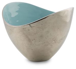 Plateau décoratif en émail or et blanc, centre de table en métal artisanal avec bord texturé, bol élégant finition laiton, plat à bijoux - Product Image 6
