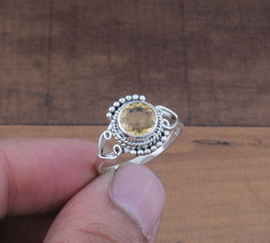 925 Sterling Silver Bezel Setting Classic Boho Dainty Solitaire <b>Ring</b> Handmade Unisex Wedding Party Gift Brilliant Cut <b>Turquoise</b> - Product Image 5