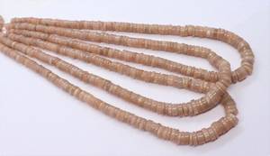 Perles Heishi en pierre de lune pêche naturelle AAA, 6-9 MM, perles de pierre précieuse en forme de disque, 16 pouces, forme de pneu en pierre de lune pêche - Product Image 1