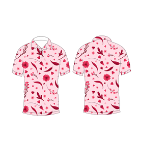 Polo pour homme à imprimé floral rose, manches courtes, col boutonné, décontracté, respirant et léger, idéal pour l'été - Product Image 6