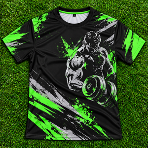 Men's Short Sleeve T-Shirt <b>Black</b> <b>Red</b> Gym Fitness Bodybuilder Print Sublimation O-Neck Tee - Product Image 5