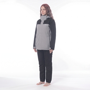 Ensemble de veste de ski imperméable pour femme HAWK EYE, gris noir, à capuche, isolée synthétiquement, vêtements de neige, équipement d'hiver pour l'extérieur - Product Image 2