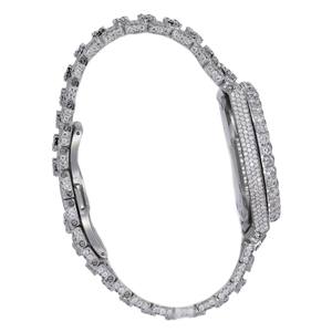 Montre à quartz pour homme en acier inoxydable, style hip-hop, avec diamants Moissanite VVS, bracelet de 20 mm et cadran en verre - Product Image 4