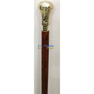 Bastón de Diseño para Caminar, Senderismo, Camping y Náutica, Bastón de Madera con Empuñadura de Latón, Regalo Coleccionable - Product Image 3