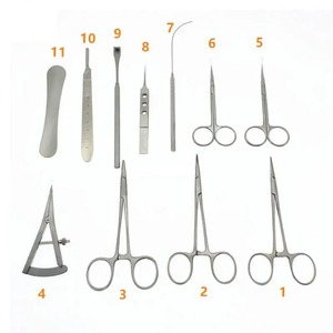 Kit d'instruments chirurgicaux cosmétiques en acier inoxydable pour la chirurgie manuelle des paupières doubles : Ciseaux, porte-aiguille, pinces hémostatiques, certifié CE - Product Image 4