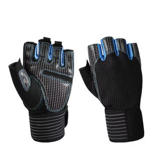 Wholesale Lightweight Breathable Weightlifting Fitness PU Leather Gym Workout Gloves - Product Image 3