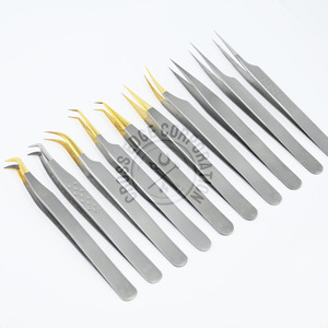 ชุดแหนบถอนขนตาสแตนเลสปลายปูนทราย45 75 90องศาสำหรับต่อขนตาเพิ่มวอลลุ่ม - Product Image 1