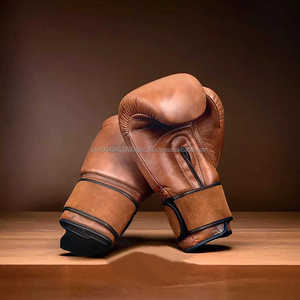 Gants de boxe à sangle en cuir de vachette personnalisables au meilleur prix Gants d'entraînement étanches Muaythai MMA en cuir/cuir Pu Kickboxing extensible - Product Image 1