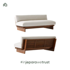 Juego de Sofás de Exterior de Diseño Moderno y Lujoso, Madera de Teca Sólida, Ecológico, Duradero, Impermeable, Tapizado, para Patio y Comedor - Product Image 6