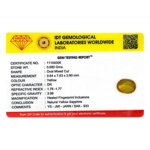 3.4 Carat Oval Cut Yellow Sapphire Loose Gemstone for Fine Jewelry - Product Image 4