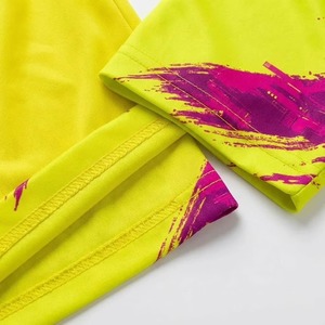 Conjunto de Camiseta de Fútbol Personalizada con Estampado por Transferencia de Calor, Amarillo y Rosa, Número 34, Unisex para Adultos, Poliéster Transpirable de Secado Rápido, Pantalones Cortos de Fútbol - Product Image 5