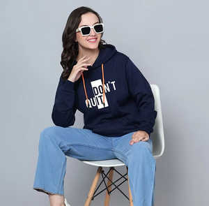 เสื้อฮู้ดผู้หญิงคุณภาพสูง OEM ODM แบบกำหนดเอง ผ้าฝ้าย 100% พิมพ์โลโก้ด้านหน้า สวมใส่สบายๆ สำหรับฤดูใบไม้ร่วง มีกระเป๋า - Product Image 5