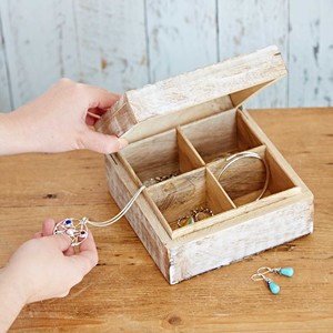 Caja de Joyería Vintage de Madera de Mango con Compartimentos |   Caja de Almacenamiento Antigua Hecha a Mano al por Mayor - Product Image 3