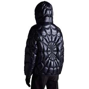 Puffer Jacket Mens Wholesale Price Custom Puffy <b>Winter</b> Long Fleece <b>Thick</b> Shinny <b>Coat</b> Detachable Hood Filled Crystal Decorated - Product Image 3