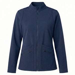 Blouse de travail élégante et personnalisable pour femmes, à fermeture éclair intégrale, en tissu extensible haute performance, pour le personnel infirmier, avec design personnalisé, prix de gros - Product Image 4