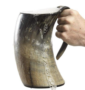 Tasse à boire Viking en corne de buffle faite à la main Nouveau design pour la bière et le café d'Inde - Product Image 5