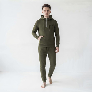 Ensemble de survêtement homme personnalisé coupe ajustée, vêtements de sport, tenue de gym, ensemble de survêtement tendance vert olive, survêtement deux pièces - Product Image 4