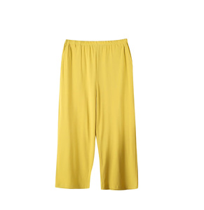Pantalon de pyjama capri en coton pour femme, confortable, avec poches, taille élastique, coupe large, pour la maison, vente en gros personnalisée - Product Image 5