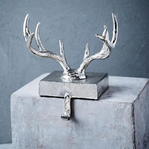Soporte de calcetín de Navidad de asta plateada, artesanías decorativas de Metal, artículos de regalo, estilos de acento, gancho para colgar medias, decoración para el hogar y la Oficina - Product Image 3