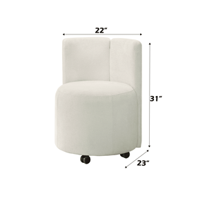 Blayde <b>White</b> Chenille Swivel Side <b>Chair</b> Set of 2 for <b>Dining</b> Room - Product Image 2