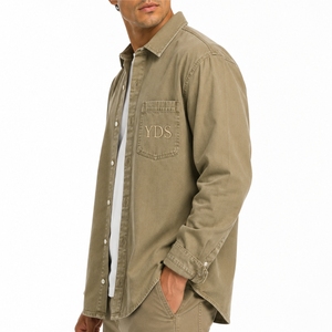 Chemise en twill de coton personnalisée pour homme, logo personnalisé, tissu en coton doux et respirant, coupe confortable, qualité supérieure, vêtement pour homme. - Product Image 3