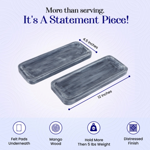 Custom <b>Large</b> Natural Solid Walnut Wood Serving <b>Tray</b> Rustic Sushi Food Fruit Dessert Coffee Serving <b>Tray</b> Decorative Storage <b>Tray</b> - Product Image 2