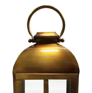 New Handmade Classic Stainless Steel <b>Set</b> of 2 Pieces Candle <b>Lanterns</b> in Brass Antique Finish for Outdoor Home Decoration - Product Image 5
