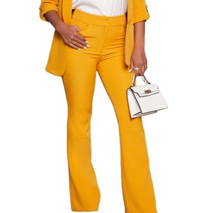 Vente en gros de pantalons habillés formels unis pour femmes pantalons d'affaires coupe ajustée meilleure vente de vêtements d'extérieur de qualité supérieure au design personnalisé - Product Image 1