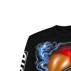 Men's Long Sleeve Streetwear <b>Sweater</b> Oversized Knitted O-Neck Sublimation Print Design with Front Logo and Sleeve Branding - Product Image 3