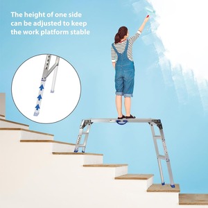 Plataforma de Trabajo Ajustable (47"x20") Ultra Ancha, Portátil, Plegable, de Aluminio, con Capacidad para 330 Libras, 50 Niveles - Product Image 3