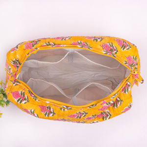 Sacs à maquillage en coton faits à la main pour le rangement, trousse de toilette haut de gamme, organiseur de cosmétiques personnalisé, pochette durable, imperméable et réutilisable - Product Image 5