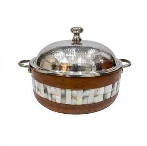 Enamel Printed Finishing Hot Pot Rounded Shape Casseroles <b>Server</b> Insulated Casserole Serving Hot Pot For Catering Usage - Product Image 2