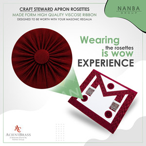 Maroon Masonic Craft Steward Apron Rosettes Made from High-Quality Viscose <b>Ribbon</b> - Product Image 4