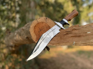 Nuevo Cuchillo Bowie de Supervivencia J2 de Acero Forjado a Mano de 15 Pulgadas con Acabado Pulido, Mango de Madera de Nogal, Cuchillo de Caza Personalizado - Product Image 6