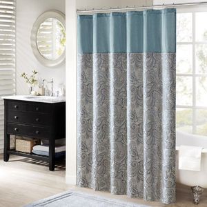 Tenda da Doccia con Motivo Jacquard per un Arredo Bagno Elegante - Product Image 1