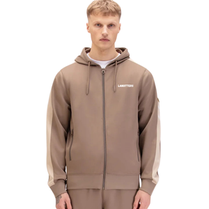 Ensemble de survêtement en molleton à fermeture éclair intégrale pour homme, pantalon à poignets élastiqués, coupe confortable, style streetwear minimaliste, tenue de sport personnalisée OEM - Product Image 4