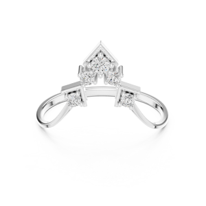 Chic Circlet 14K taille ovale bague en diamant simulé pour les femmes Halo Design bague de fiançailles - Product Image 3