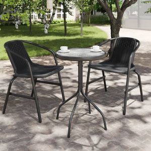Table de jardin en acier anthracite et verre durable, petite taille, tables d'extérieur - Product Image 1