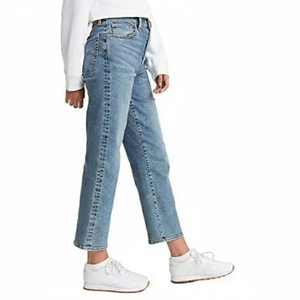Jeans de mezclilla azules para mujer, novedades 2026, pantalones acampanados de mezclilla a la moda, logotipo personalizado, jeans de campana alta para mujer - Product Image 3