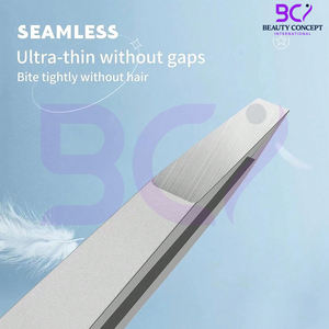 Pince à épiler en acier inoxydable durable, légère et réutilisable, à pointe inclinée de haute précision, outil de maquillage pour l'épilation des sourcils et des cils - Product Image 2