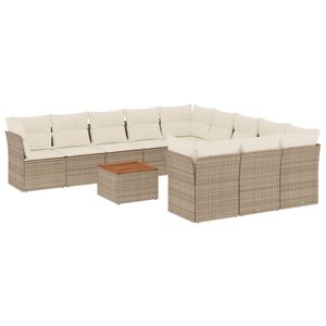 Set Divano da Giardino Beige Marrone Crema Bianco - Product Image 2