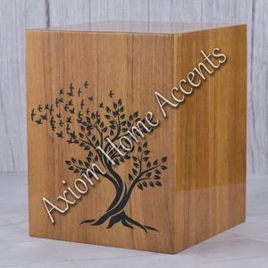 Axiom Home Accents-urna de cremación de madera hecha a mano con tallas intrincadas y acabado elegante para un memorial atemporal - Product Image 4