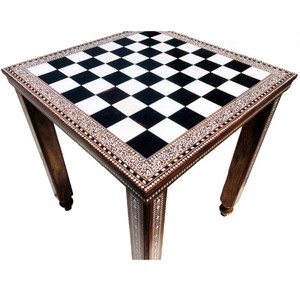 Luxury Handcrafted Sheesham Wood <b>Stool</b> with Bone Inlay - Wholesale Moradabad - Product Image 3