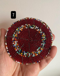 Handmade <b>beaded</b> maasai <b>coasters</b>, recycled beads, beautiful and vibrant <b>coasters</b> by whimsy art craft - Product Image 5