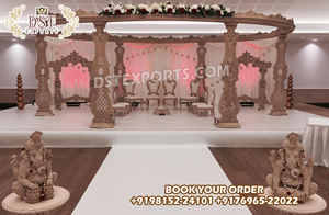 Escenario Mandap Tradicional del Sur de la India Portátil para Bodas Grandiosas, Decoraciones de Mandap para Bodas Indias, California - Product Image 6