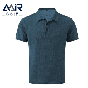 Polo pour homme à texture gaufrée, manches courtes, col boutonné, respirant, séchage rapide, décontracté, pour le golf - Product Image 6